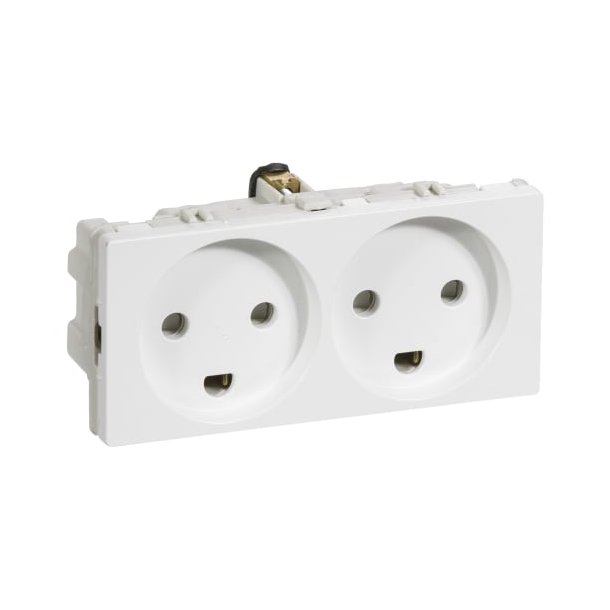 Fuga Stikkontakt M/J 2M hvid