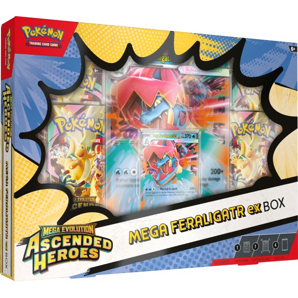 Ascended Heroes - Mega Feraligatr ex Collection Box - Pokemon kort Kommer online d. 22 Maj kl. 10.00