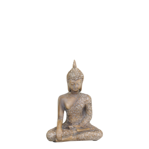 Buddha siddende H13,5/L9,5/B5 cm latte