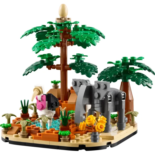 Diorama med afrikansk savanne