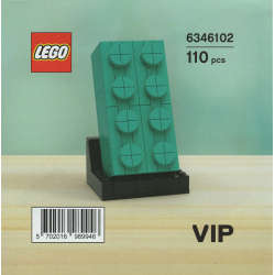 Buildable 2 x 4 Dark Turquoise Brick