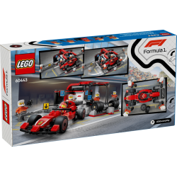  F1�-pitstop og pitcrew med Ferrari-bil