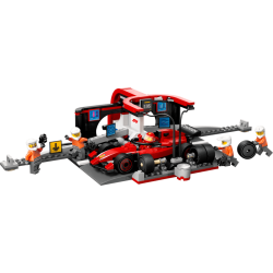  F1�-pitstop og pitcrew med Ferrari-bil