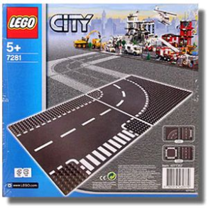 LEGO Vejplader sving og T-Kryds 