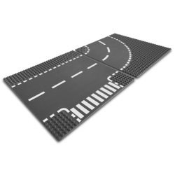 LEGO Vejplader sving og T-Kryds 