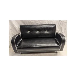 Mini Nancy sofa sort krokodille - hvid 