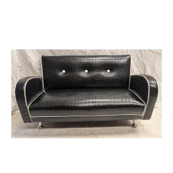 Mini Nancy sofa sort krokodille - hvid 