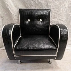 Mini Nancy stol sort/hvid krokodille - Toysstore