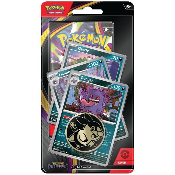 Pok�mon Blisterpakke - 1-Pak Premium Checklane Blister: 1 Mega Evolution: Pitch Black Booster Pakke + Gengar Line Promos &amp; M�nt
