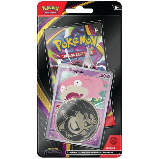 Pok�mon Blisterpakke - 1-Pak Checklane Blister: 1 Mega Evolution: Pitch Black Booster Pakke + Slowpoke Black Star Promo &amp; Pok�mon M�nt