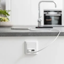 Fuga USB A+C lader, 1 modul, hvid