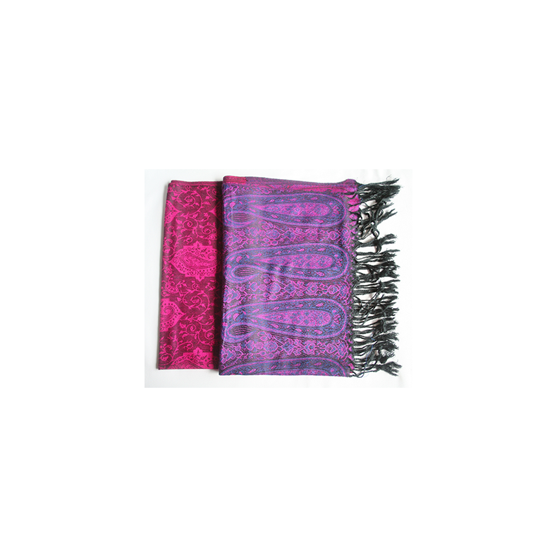 Pashmina lilla og pink