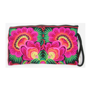  Pung Taske Clutch Penalhus hndlavet sort pink