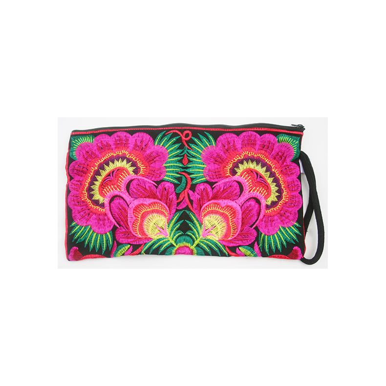  Pung Taske Clutch Penalhus hndlavet sort pink