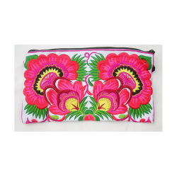  Pung Taske Clutch Penalhus hndlavet hvid pink