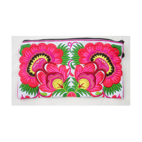 Pung Taske Clutch Penalhus hndlavet hvid pink