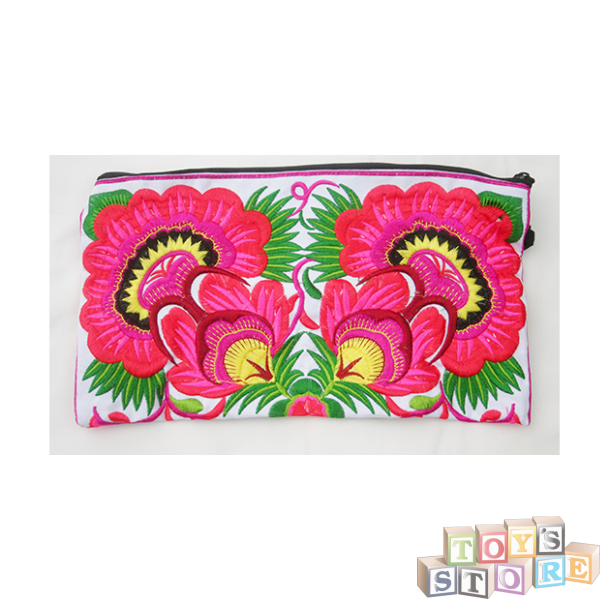  Pung Taske Clutch Penalhus hndlavet hvid pink