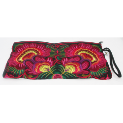  Pung Taske Clutch Penalhus hndlavet sort bordeaux