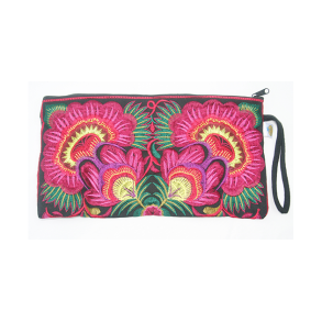  Pung Taske Clutch Penalhus hndlavet sort bordeaux