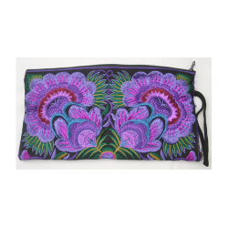  Pung Taske Clutch Penalhus hndlavet sort lilla