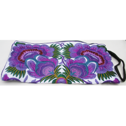  Pung Taske Clutch Penalhus hndlavet hvid lilla