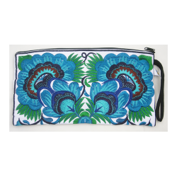  Pung Taske Clutch Penalhus hndlavet hvid bl