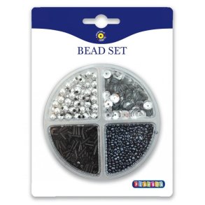 Perlermix i blister, sort