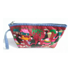 Taske Pung Kosmetikpung Penalhus hndlavet med strop