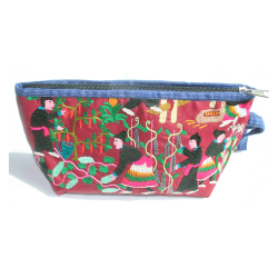 Taske Pung Kosmetikpung Penalhus hndlavet med strop