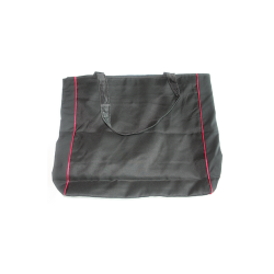 Taske stor sort sand med blomster praktisk