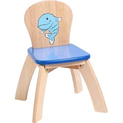 Stol med fiskemotiv, blt sde