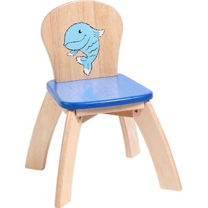 Stol med fiskemotiv, blt sde