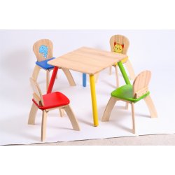 Stol med kattemotiv, gult sde Voila