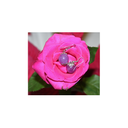 reringe med perle af sten i mrk lilla