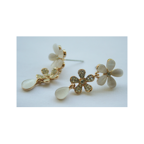 restikker lange guldbelagt med krystal opal blomster og drbe