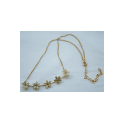 Halskde kort guld belagt krystal opal blomster