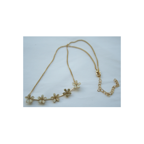 Halskde kort guld belagt krystal opal blomster