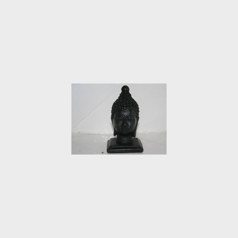 Buddha hoved lille, meditation, visdom og rigdom. Resin. 12cm