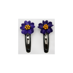 Hrspnder med lder blomst i marinebl med gule stvfangere.